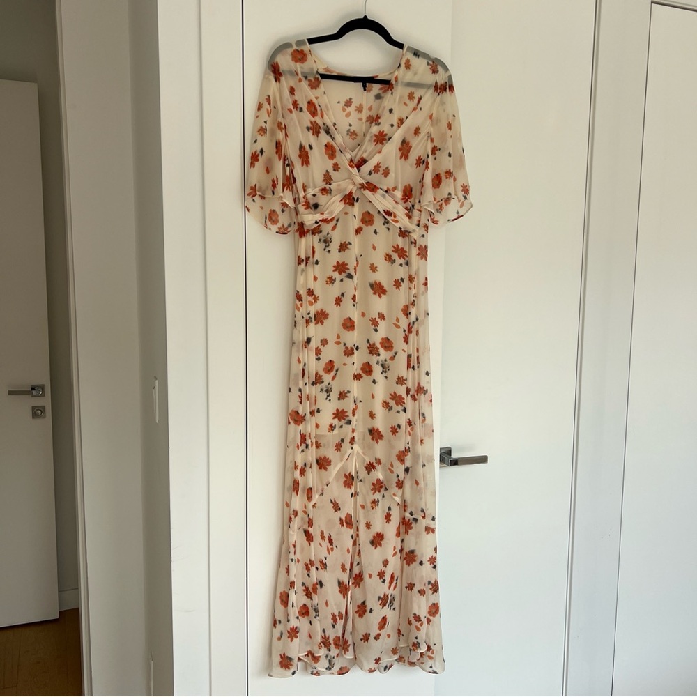 rag & bone Tamar Floral Cream and Orange Dress